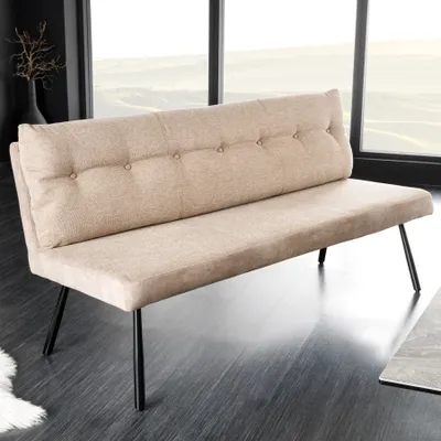 Produktbild von riess-ambiente Moderne Sitzbank BIG GEORGE 160cm champagner beige Samt Federkern Polsterbank Dekobank Bank