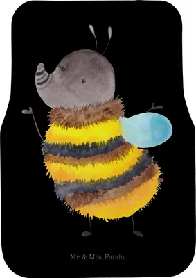 Produktbild von Mr. & Mrs. Panda Autoteppich Hummel flauschig - Schwarz - Geschenk, Blume, Fußmatte Fürs Auto, PKW, Automatte, Biene, Natur, Lustige Sprüche