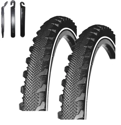 Produktbild von 2 x Rexway Fahrradreifen Serpent Pannenschutz 26 x 1,75 (47-559) Schwarz/Reflex inkl. Reifenheber