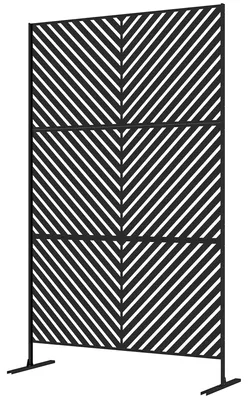 Produktbild von Sichtschutz Sichtschutz Garten Gartenabtrennung, geometrische Formen, Metall, 122 x 45 x 198 cm, Schwarz