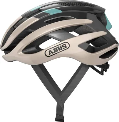 Produktbild von ABUS Rennradhelm AirBreaker - High-End Fahrradhelm für den professionellen Radsport - für Jugendliche und Erwachsene - Helm für Damen und Herren - Gold/Türkis, Größe S (51-55 cm)