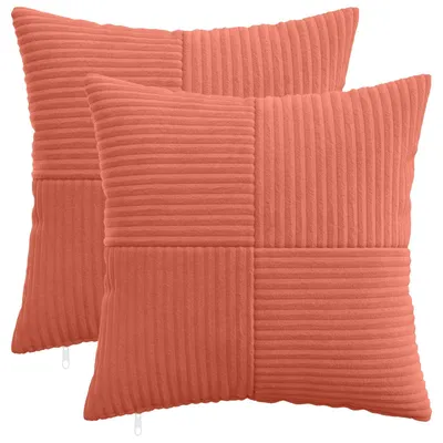 Immagine prodotto di vidaXL, 2 federe decorative, ALMELO, rosso-arancione, 40 x 40 cm, corda