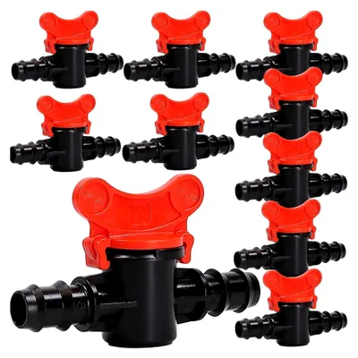 Produktbild von Kugelhahn für Tropfschlauch, 16 mm Absperrhahn Steckverbinder Bewässerung, 10 Stück