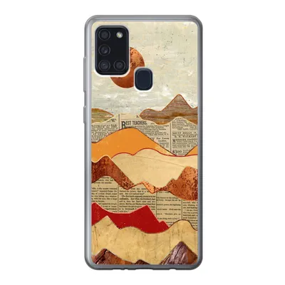 Produktbild von MuchoWow® Handyhülle Schutzhülle Hülle für Samsung Galaxy A21s Vintage - Zeitung - Marmor Silikon Softcase Handy Hülle - Hartschale