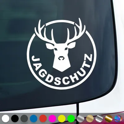 Produktbild von PantherPixel Jagdschutz Aufkleber Förster Jäger Jagdaufsicht Sticker Auto Geschenkidee Farbe Weiss