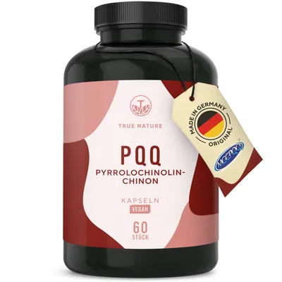 Produktbild von Pyrrolochinolinchinon MGCPQQ, 60 PQQ Kapseln (2 Monate Vorrat), Premium Markenrohstoff, TRUE NATURE®