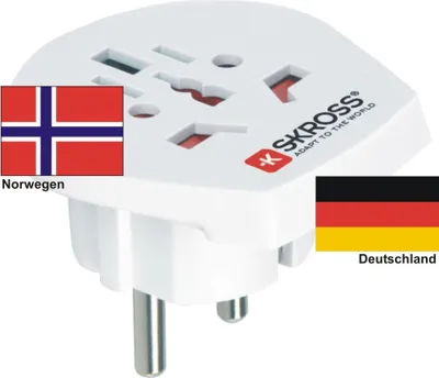 Produktbild von Reiseadapter Deutschland auf Norwegen - Skross 1.500211 Reisestecker