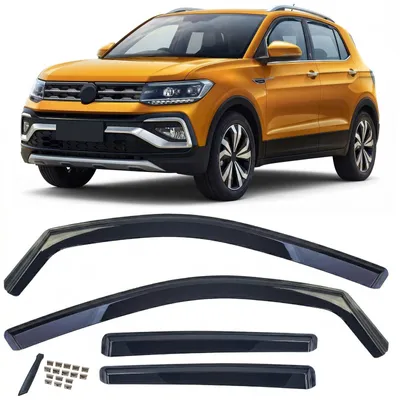 Für VW T-Cross 2018-2023 Windabweiser Regenabweiser Windschutz Schwarz in der Farbe Schwarz von Carparts-Online GmbH