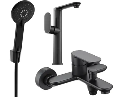 Zdjęcie produktu dla Mexen Milo R40 zestaw wannowy, czarny - 713153R40-70