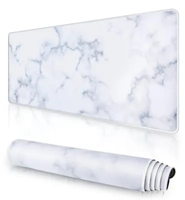 Immagine prodotto di Tappetino per mouse da gaming con bordi cuciti, sottotavola antiscivolo effetto marmo, dimensioni 800 x 300 x 3 mm