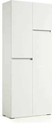 Produktbild von Großer Mehrzweckschrank Dbandinell, Mehrzweckschrank mit 4 Türen, Schuhschrank, platzsparender Kleiderschrank, 100 % Italy, 80 x 37 x 195 cm, Weiß