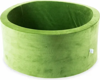 Produktbild von Bällebad 90x40 Samtig weich Olive – Ohne Bälle / Ohne Bälle
