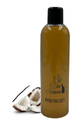 Produktbild von Dufte Momente | Whirlpool Duft 260ml | Kokos - Vanille | mit naturreinen und natürlichen ätherischen Ölen | kein Schaum | vegan und ohne Tierversuche