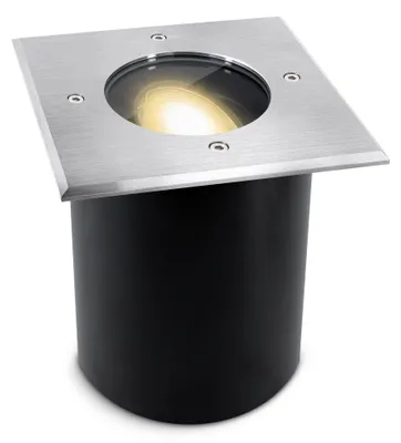 Produktbild von SSC-LUXon JUAVI LED Bodenstrahler schwenkbar eckig für Außen IP67 - mit LED GU10 2W warmweiß 230V - Außenleuchte Gartenstrahler befahrbar & rostfrei