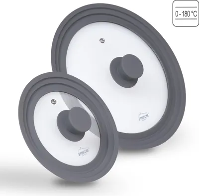 Produktbild von STONELINE Universal glass lid Set, Rund, Grau, Transparent, Glas, Silikon, 28 cm