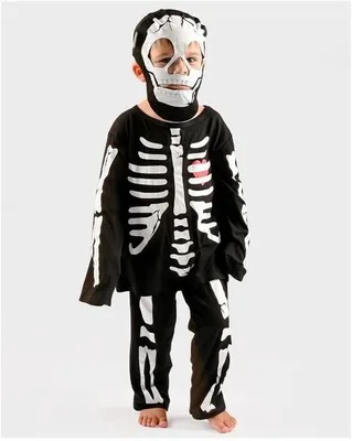 Immagine prodotto di Den Goda Fen costume da scheletro 3 pezzi 98-104 travestimento di carnevale