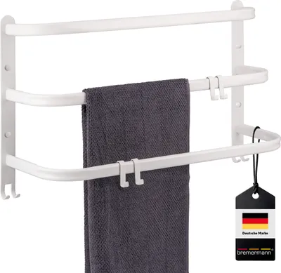 Produktbild von bremermann Wand-Handtuchhalter, 3 gestufte Ablagen, Handtuchstange, Wandmontage