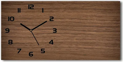 Produktbild von Wanduhr aus Glas – 60x30 cm - Glasbild - Glasuhr - Gehärtetes Glas - schwarze-zeiger - Holzuntergrund