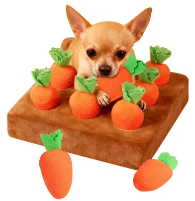 Schnüffelspielzeug für Hunde mit 9 Karotten, Puzzle-Matte