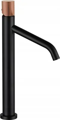 Produktbild von Mexen Rumba One Waschtischarmatur hoch, schwarz/roségold - 73511-76