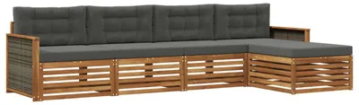 Produktbild von vidaXL Outdoor-Sofagarnitur 5 stk. Natur und Anthrazit