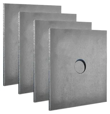 4 Stahlplatten 100x100x6 mm mit Loch, schweißbar