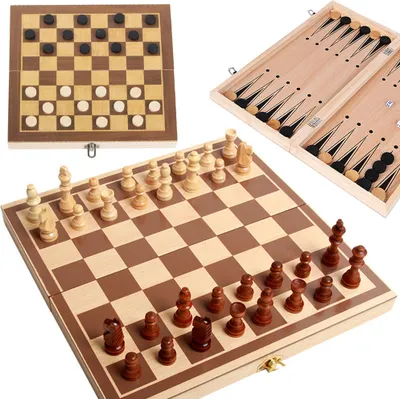 Obrázok produktu pre Verk 18277 Šach drevený 3 v 1