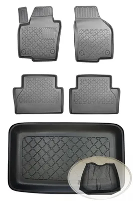 Produktbild von SET Kofferraumwanne Gummifußmatten für Seat Alhambra 2 Van Kombi 5-türer 2010- 7Sitze (1. + 2. Sitzreihe) 7Sitze (3.Reihe oben), hinter der 3.Reihe