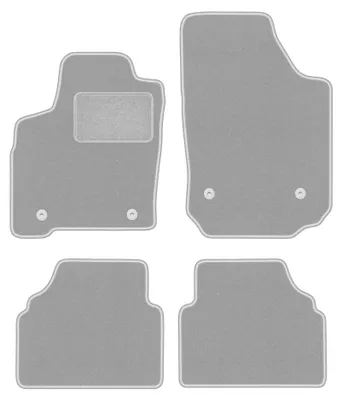 Zdjęcie produktu dla Dywaniki samochodowe welurowe OSLO do: Opel Meriva A (2002-2010, minivan) popielate z wzmocnieniem kierowcy, z mocowaniami – Wielganizator