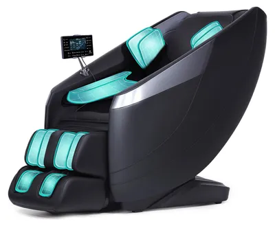 Produktbild von HealthRelife 3D-Massagesessel mit 135 cm SL-Schiene, Körperscan, Touchscreen, Rückenheizung und Bluetooth, Schwarz