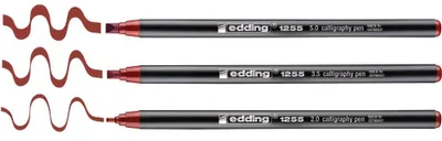 Productafbeelding van edding 1255 kalligrafiepen, karmijnrood, 2 tot 5 mm (verpakking met 3 stuks)