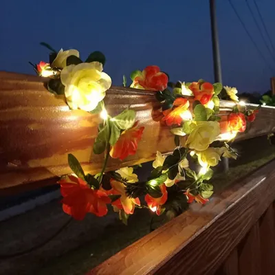 Produktbild von Solar Lichterkette Rosenschnur 20 LEDs 8 Modi 2m Wasserdicht Außen Dekoration
