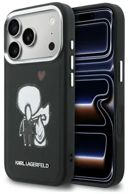 Zdjęcie produktu dla Etui Karl Lagerfeld Karl & Choupette Back Logo Magsafe Do Iphone 17 Pro Czarny