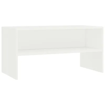 A white TV cabinet on a white background.