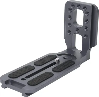 Productafbeelding van Universele, verticale, L-vormige snelkoppelplaat van aluminiumlegering voor hydraulische kogelkoppen, geschikt voor spiegelreflexcamera's (grijs)