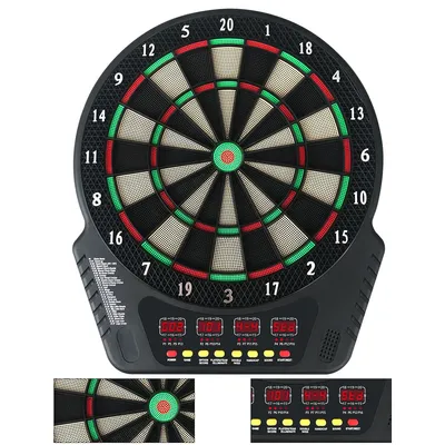 Produktbild von Elektronische Dartscheibe,Soft Tip Elektronische Dartscheibe, Dartscheiben-Set mit 90+ Spielen Digitaler Anzeigetafel, 6 Softdarts, 24 Dartköpfe