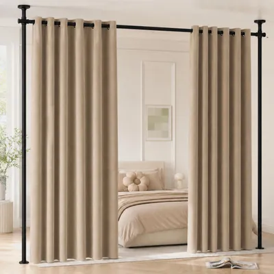 Raumteiler Paraventgestell, verstellbar, 70-178 cm breit, schwarz