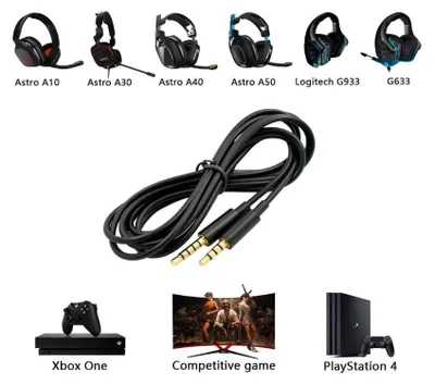 Produktbild von Audiokabel für Astro A10 A30 A40 A50 kompatibel mit Xbox One, PS4, PC, Tablet, Playstation und Smartphone
