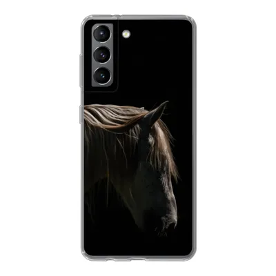 Produktbild von MuchoWow® Handyhülle Schutzhülle Hülle für Samsung Galaxy S21 Pferd - Tiere - Weiß Silikon Softcase Handy Hülle - Softcase