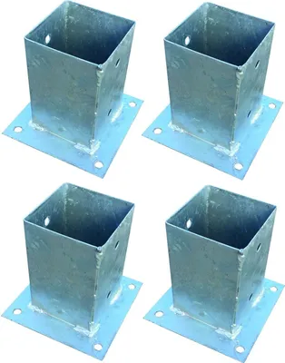 Produktbild von 4x Pfostenträger für Zaunpfosten 9x9cm zum Aufschrauben verzinkt Aufschraubhülse