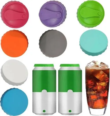 Productafbeelding van Siliconen afdichtingen voor blikflessen - 6 stuks - Universeel - 63 mm - Veilig en recyclebaar