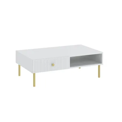 Immagine prodotto di Tavolino da soggiorno HASKEL - bianco + oro