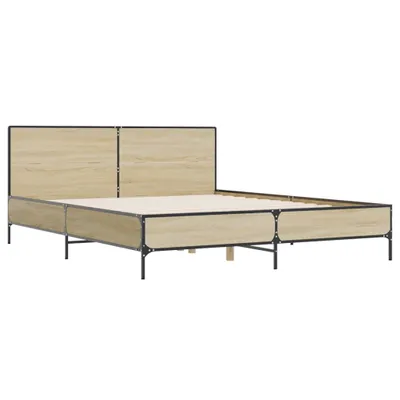 Produktbild von Bettgestell Sonoma-Eiche 140x190 cm Holzwerkstoff und Metall