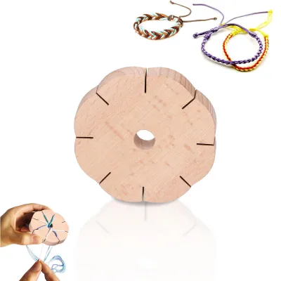 Kumihimo-Scheibe 8 Schlitze, rund, zum Flechten von Armbändern