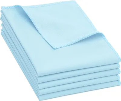 Produktbild von 5er Set Microfaser Poliertücher, Fenstertücher, 35x40 cm, blau