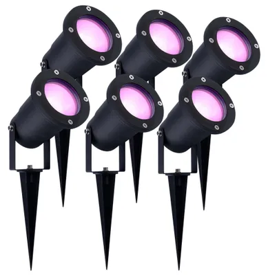 Image de Ledvion Lot de 6 LED Extérieur Spot IP65 4,9W GU10 CCT RGB dimmable