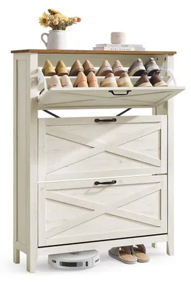 Produktbild von Schuhschrank - Stauraum - MDF - Weiß - 24 x 87 x 123,6 cm