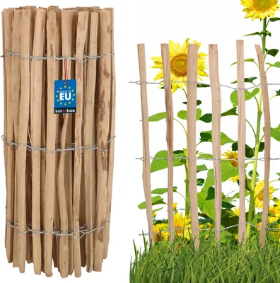 Produktbild von KOTARBAU® Staketenzaun Rollzaun 5m aus Haselnusslatten für Pflanzen und Rasen 90 cm Kastanienzaun aus Haselnuss Holzzaun Gartenzaun Staketenabstand 7 - 8 cm