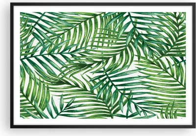 Produktbild von Gerahmtes Poster - Schwarzer Rahmen - Palme Blatt grün - 91,5x61 cm - Wand Bild - Wanddeko - Wandbilder - Kunstposter - Wandposter - Bilderrahmen - Bilder - Kunstdruck - Wandbild - P2BAA91x61-3777