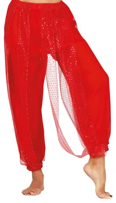 Productafbeelding van Sheik Wüstenprinz: Droomachtige dansbroek voor carnaval, rood, sprookjesachtig design. Maat: 42 - 44 (L). Kleur: Rood